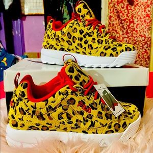 Fila Girls Cheetah Print Sneakers Brand New in Box